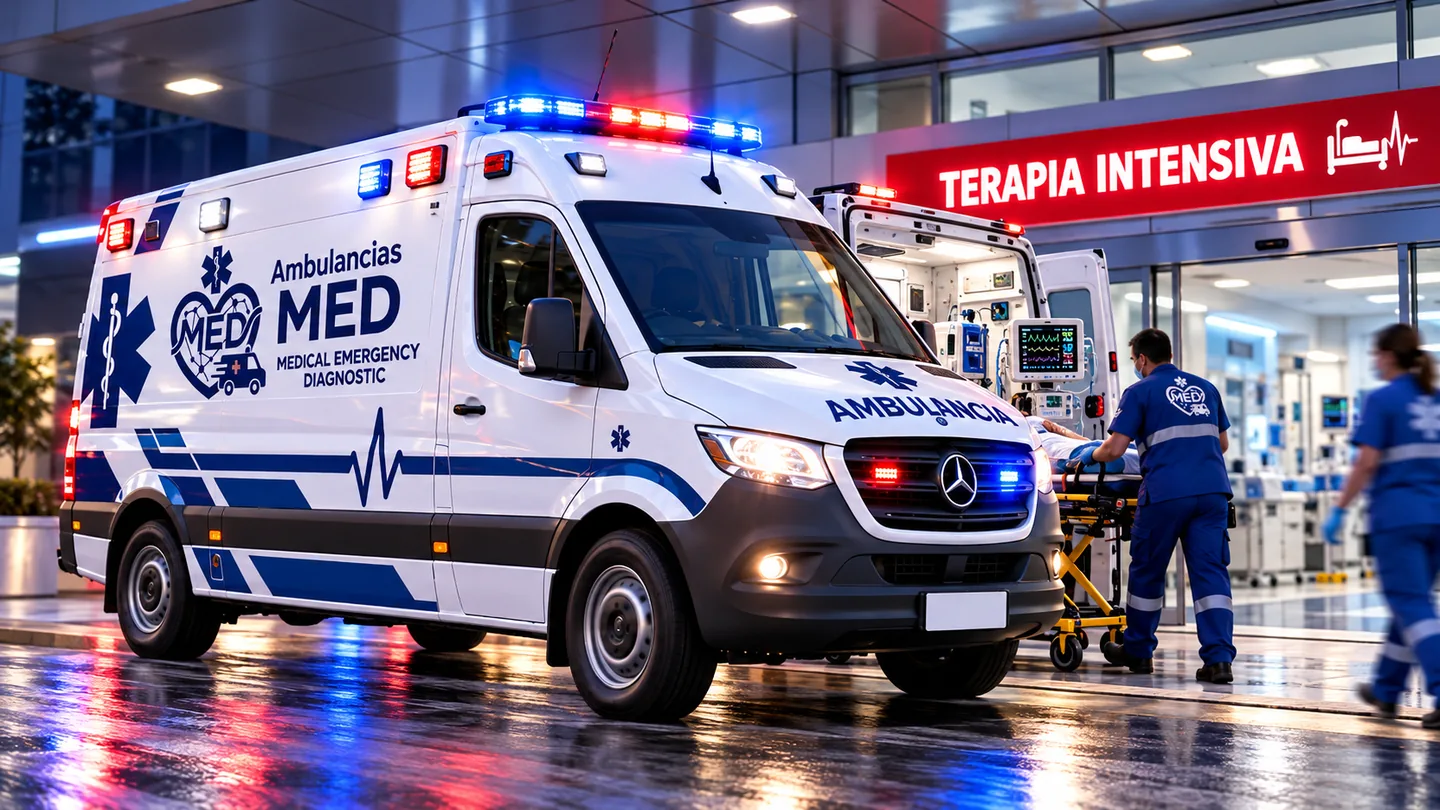 Ambulancia MED para traslado de terapia intensiva